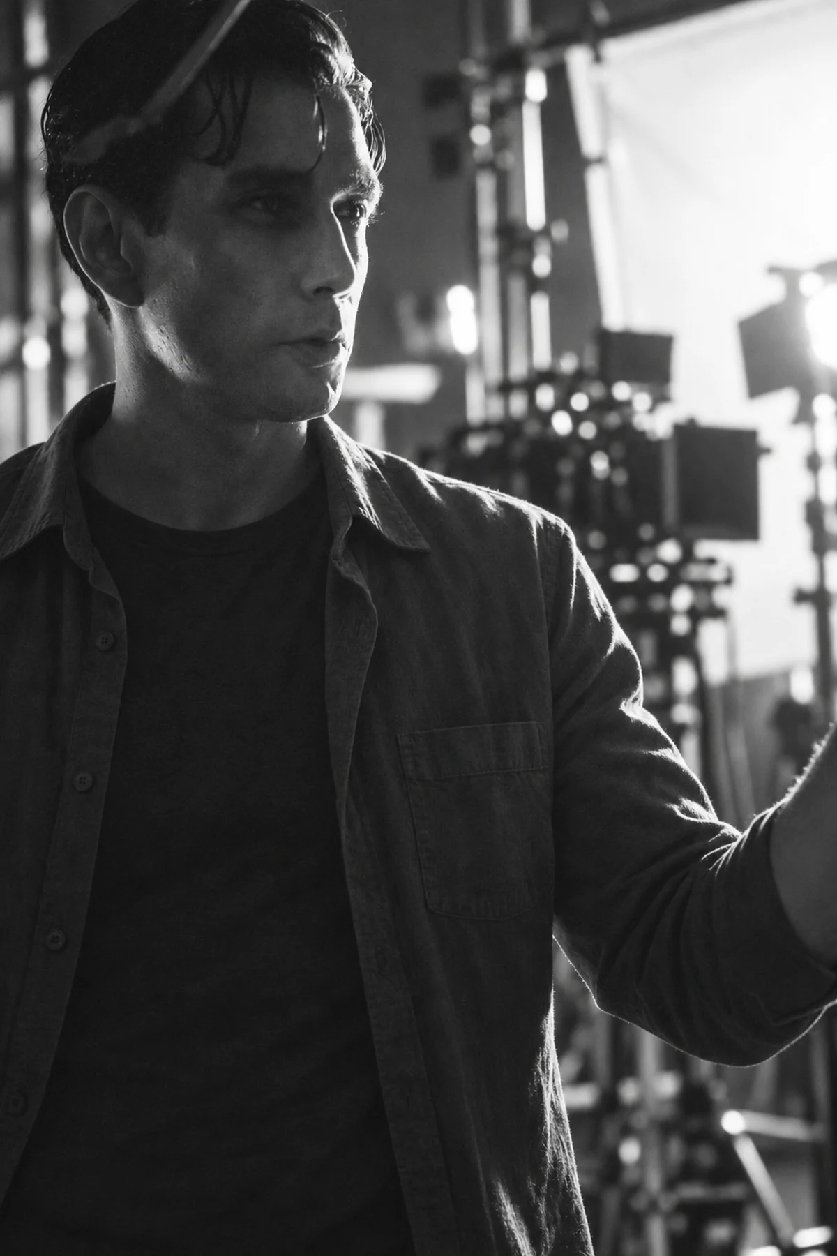 Surhay on a film set