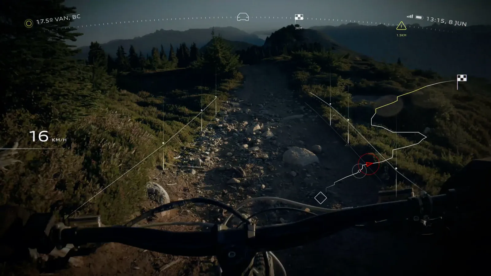 Off-road terrain and navigation in the Activesphere AR interface
