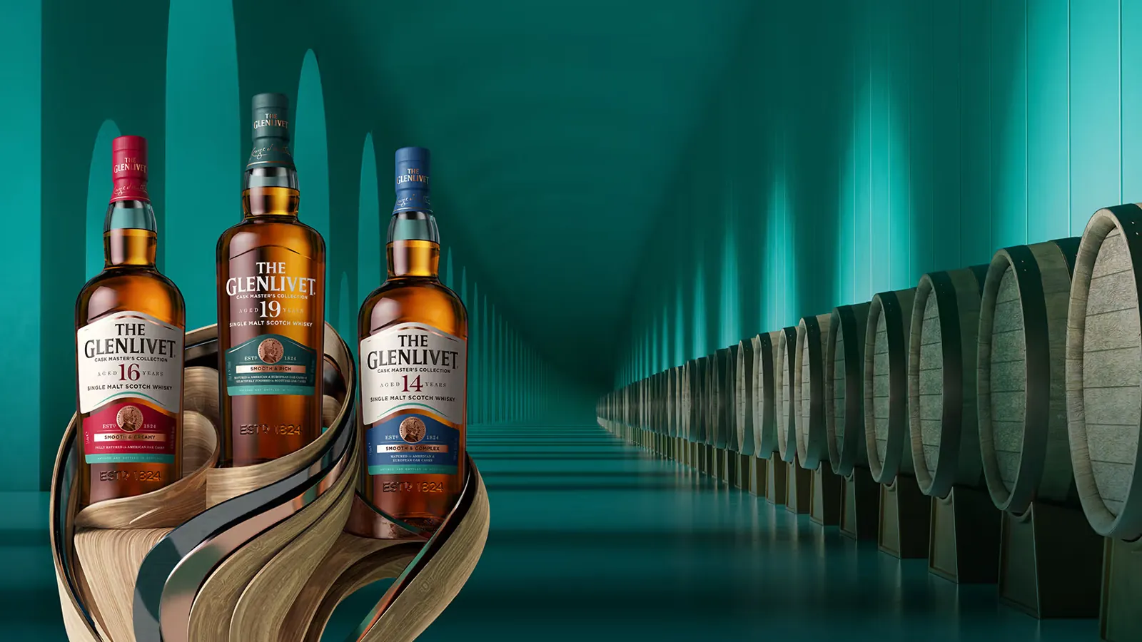 The Glenlivet Cask Masters collection in its CG campaign setting