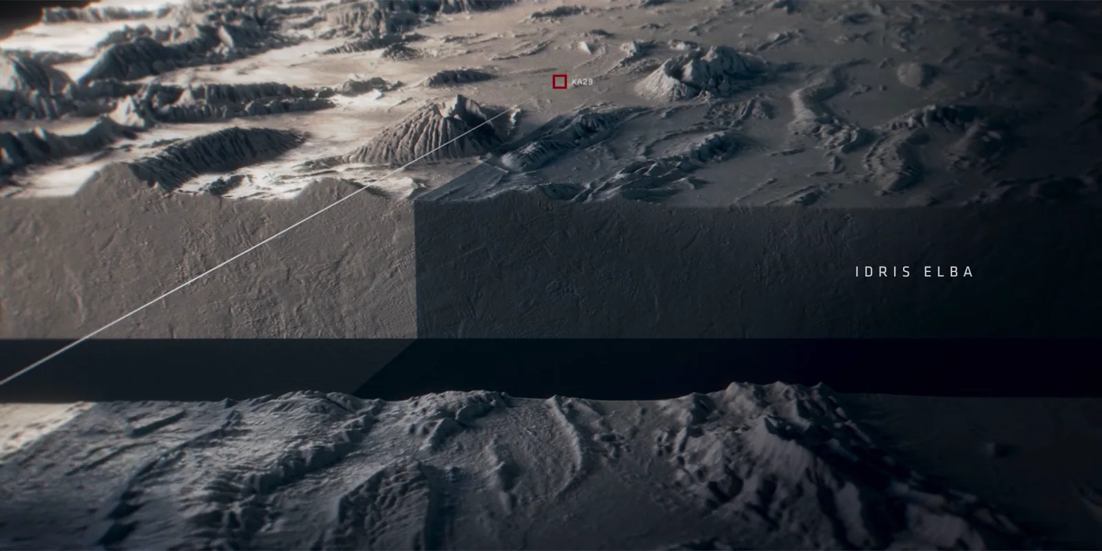 Sculpted map terrain with a small flight marker